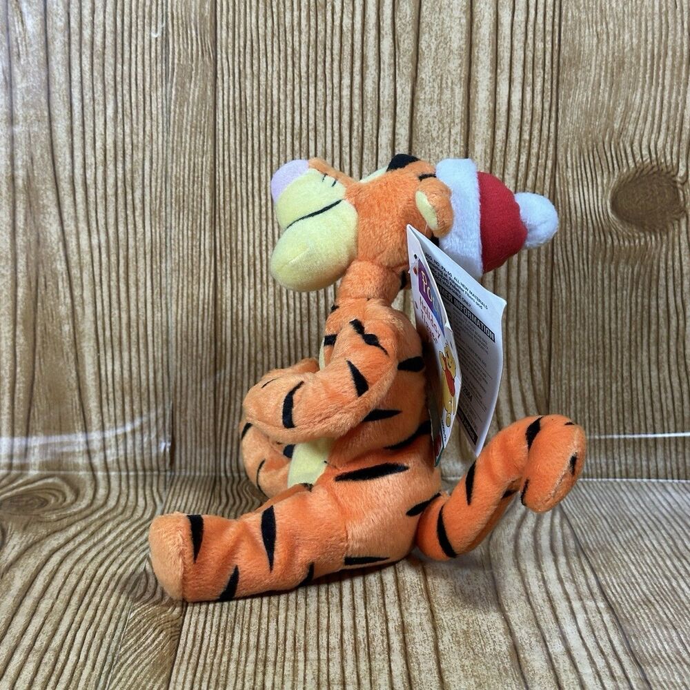 Mattel Arcotoys Holiday Tigger Beanbag‎ Plush Stuffed Animal Disney 7” Christmas - Picture 5 of 12